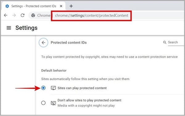 enable private content chrome