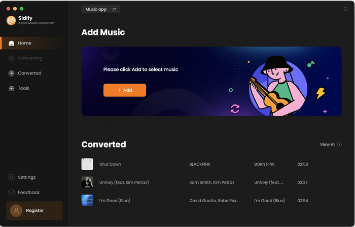 Main interface of Sidify Apple Music Converter Mac