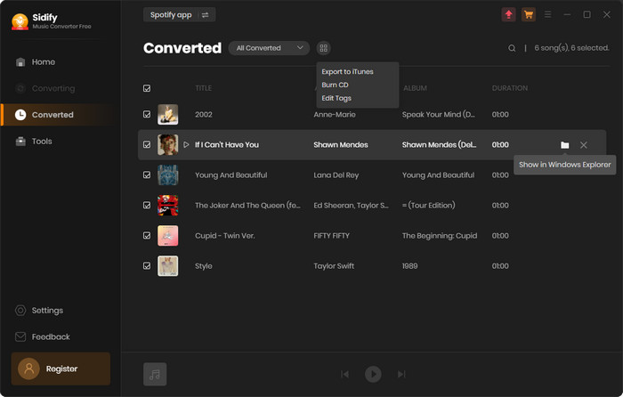find the converted spotify mp3 files