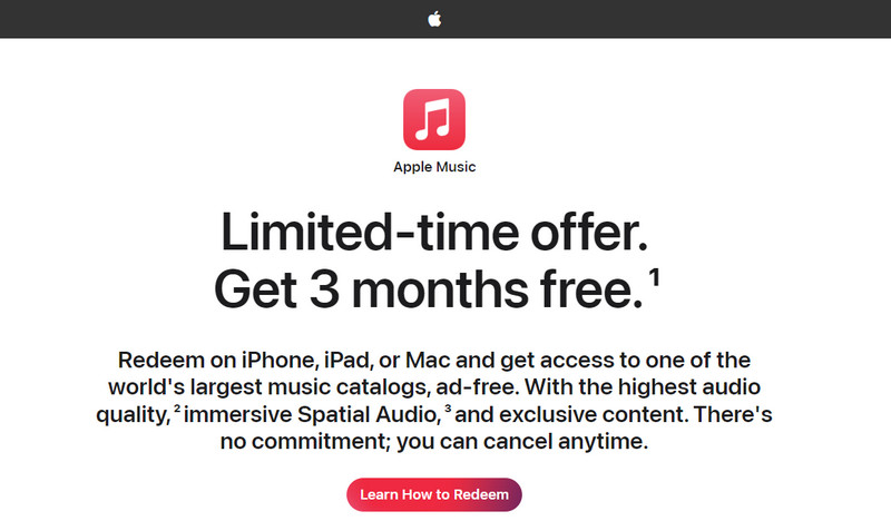 officially get 3 months apple music free trial