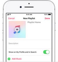 Create Spotify playlist on iPhone Apple Music app