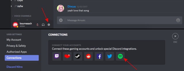 Connect Spotify account to Discord