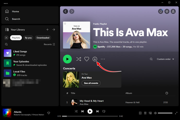 download spotify playlists on desktop