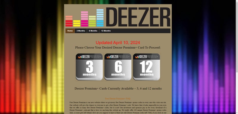 get deezer premium free 12 months