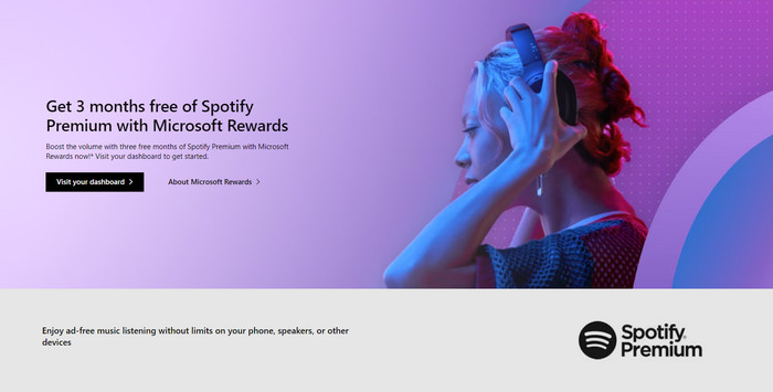 get 3-month free spotify premium with microsoft rewards