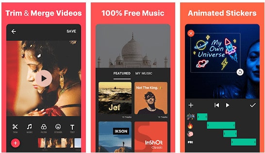 mix spotify music in inShot video editor
