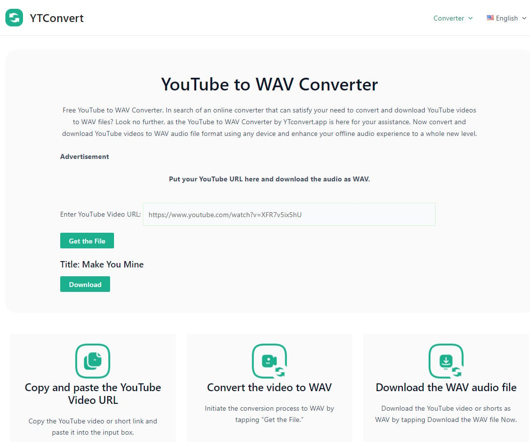 convert youtube to wav online