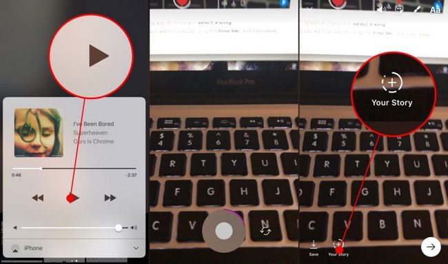record audio from spotify to instagram story