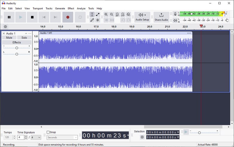 record qobuz music on Audacity