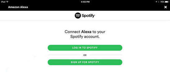 Connect Spotify account to Alexa