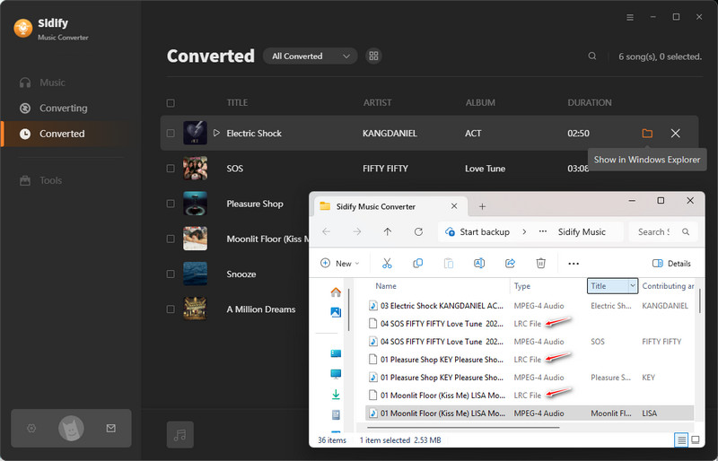view downloaded spotify lyrics