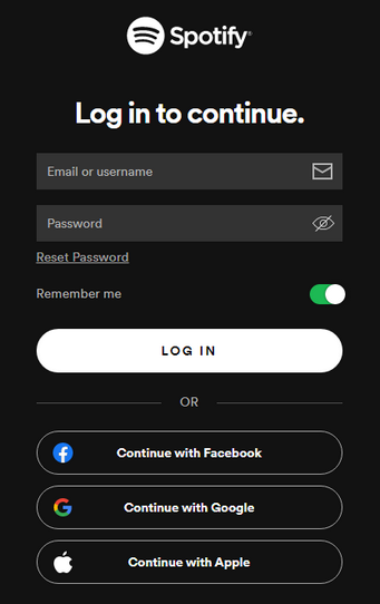 spotify login account