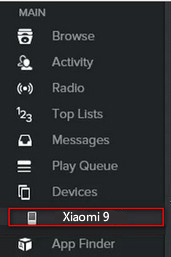 Select device to sync Spotify music