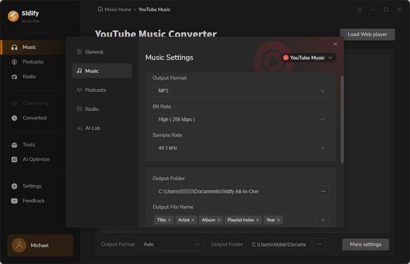 youtube music downloading settings