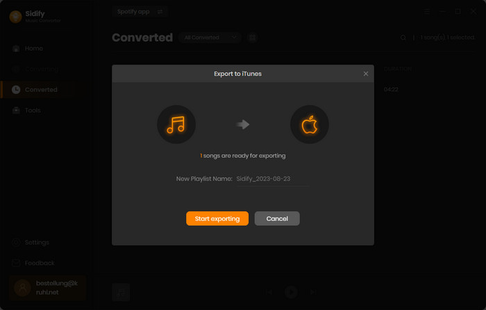 export Spotify music to iTunes