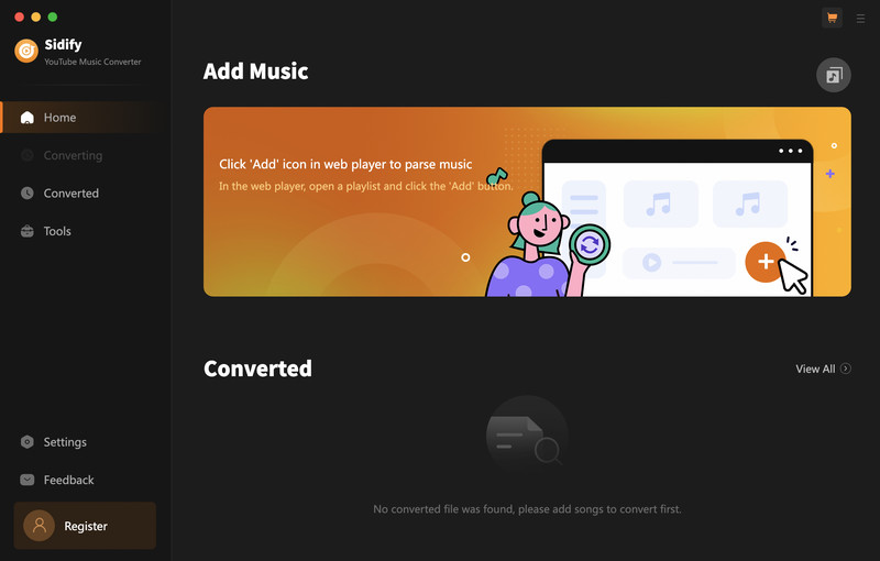 Main interface of YouTube Music Converter Mac