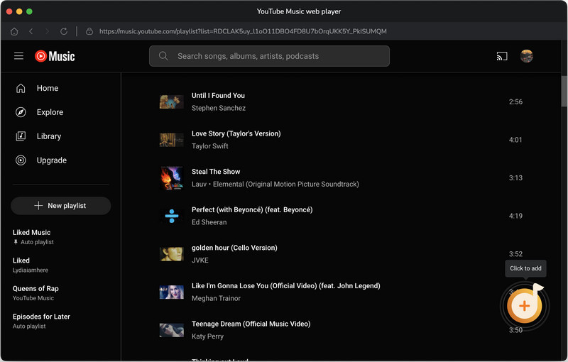 youtube music web player