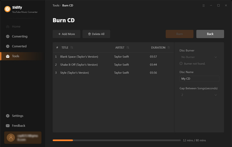 burn amzon music to cd