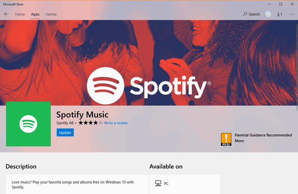 Sidify supports the Windows 10 store version of Spotify