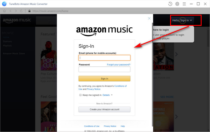 amazon music for artists login