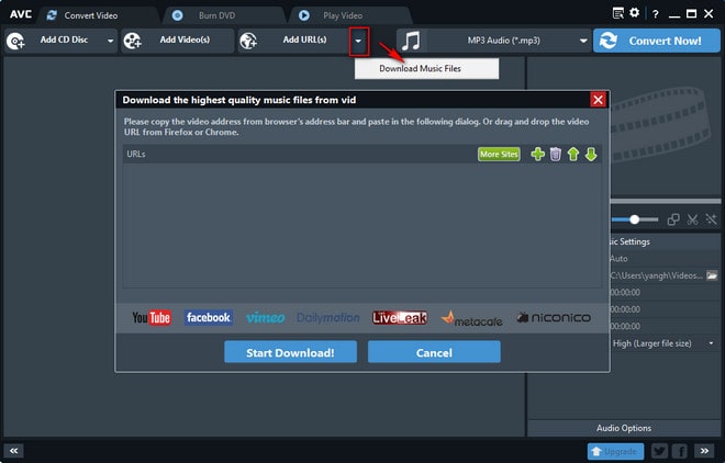 Free download MP3 music with Any Video Converter