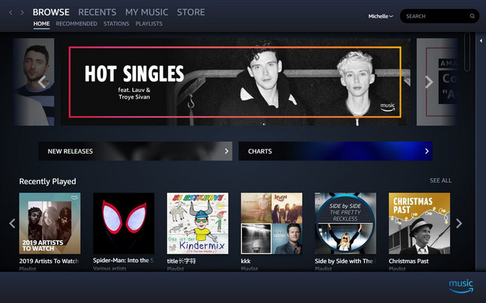 Amazon Music main interface