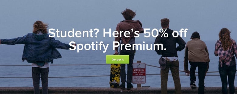 sign up for spotify student